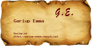 Gariup Emma névjegykártya